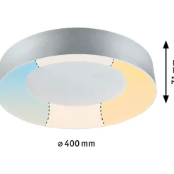 LED-kattovalaisin Paulmann Casca, IP44, 2100lm, 23W, säädettävä värilämpötila, matta-alumiini