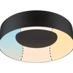LED-kattovalaisin Paulmann Casca, IP44, 1500lm, 16W, säädettävä värilämpötila, mattamusta