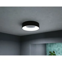 LED-kattovalaisin Paulmann Casca, IP44, 1500lm, 16W, säädettävä värilämpötila, mattamusta