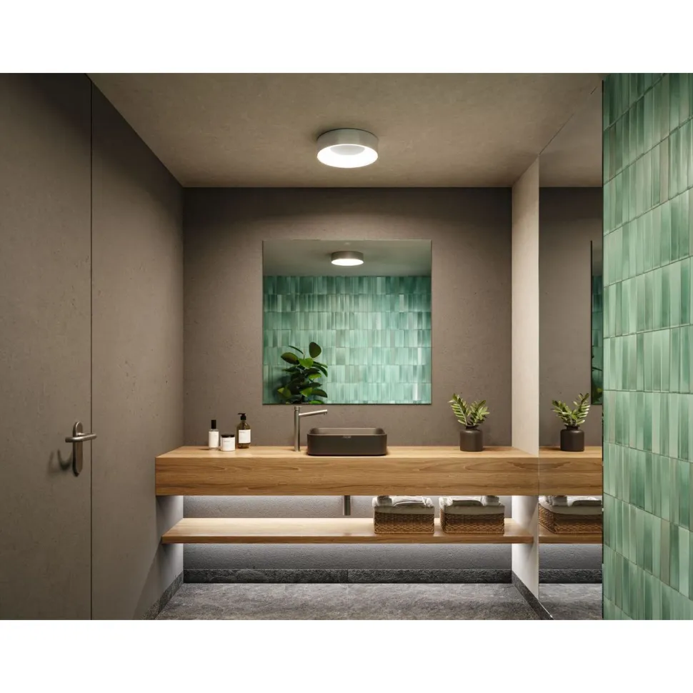 LED-kattovalaisin Paulmann Casca, IP44, 1500lm, 16W, säädettävä värilämpötila, mattamusta
