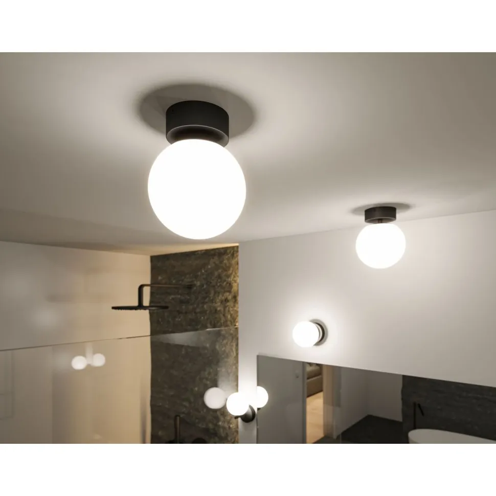 LED-kattovalaisin Paulmann Gove, 12cm, IP44, 3000K, mattamusta