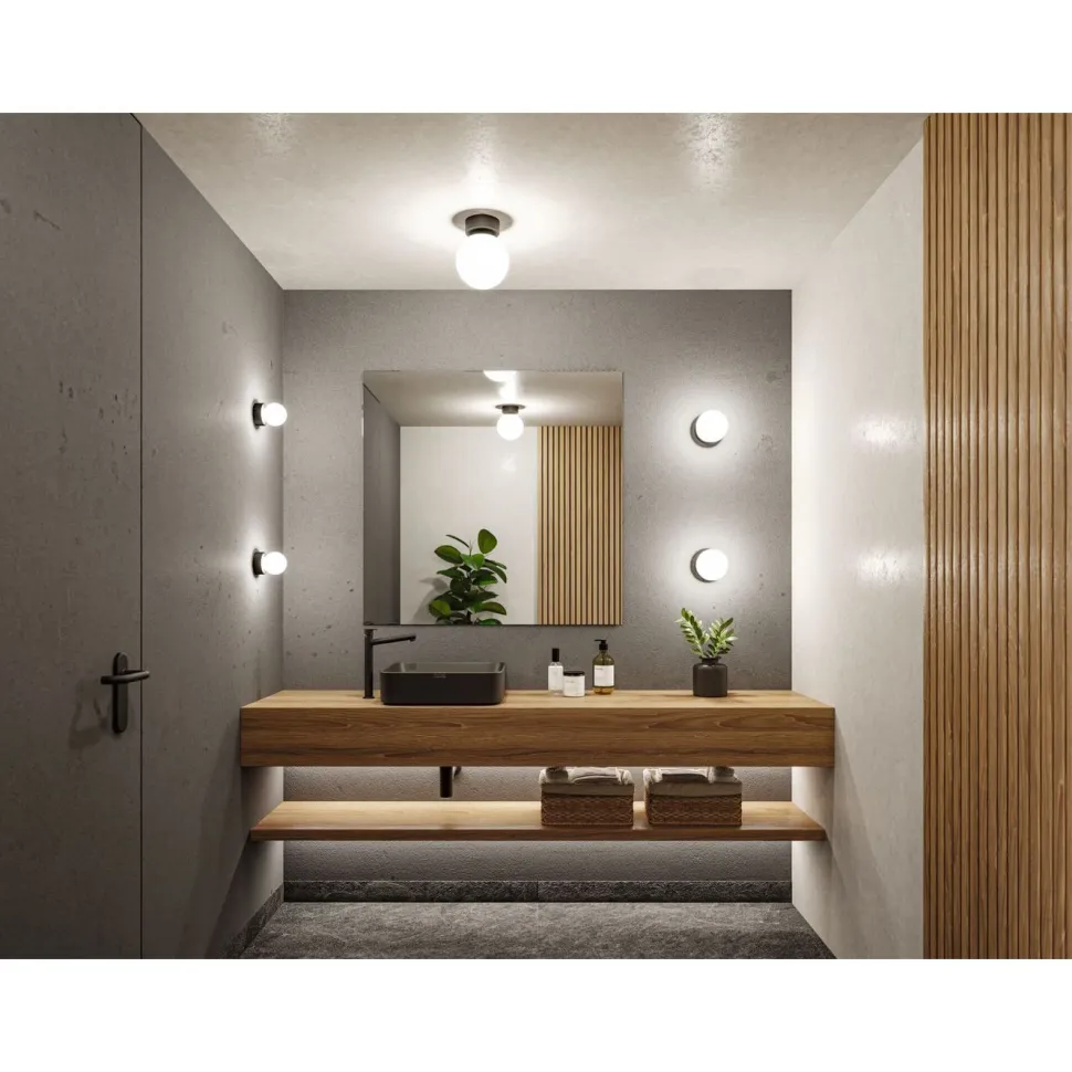LED-kattovalaisin Paulmann Gove, 17cm, IP44, 3000K, mattamusta