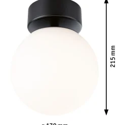 LED-kattovalaisin Paulmann Gove, 17cm, IP44, 3000K, mattamusta