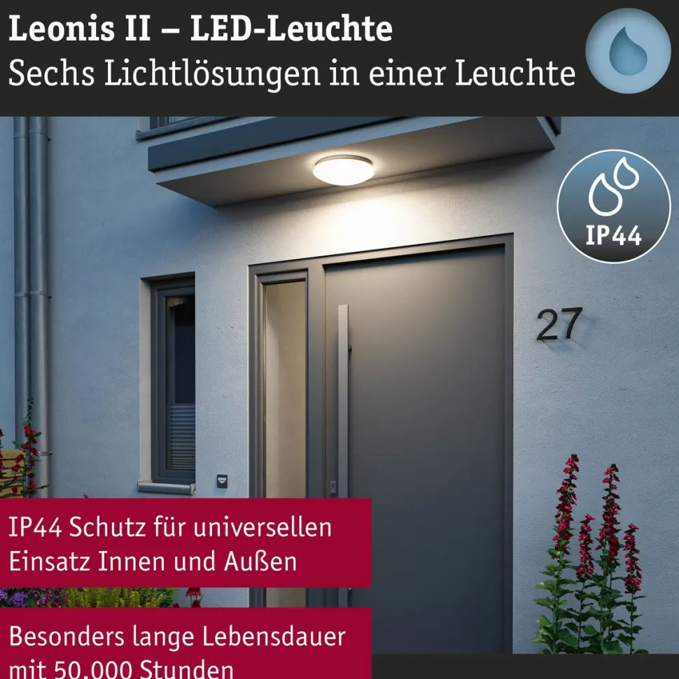LED-kattovalaisin Paulmann Leonis II, Ø28cm, IP44, 3000-5700K, 1750lm, 230V, 16.5W, himmennettävä, valkoinen