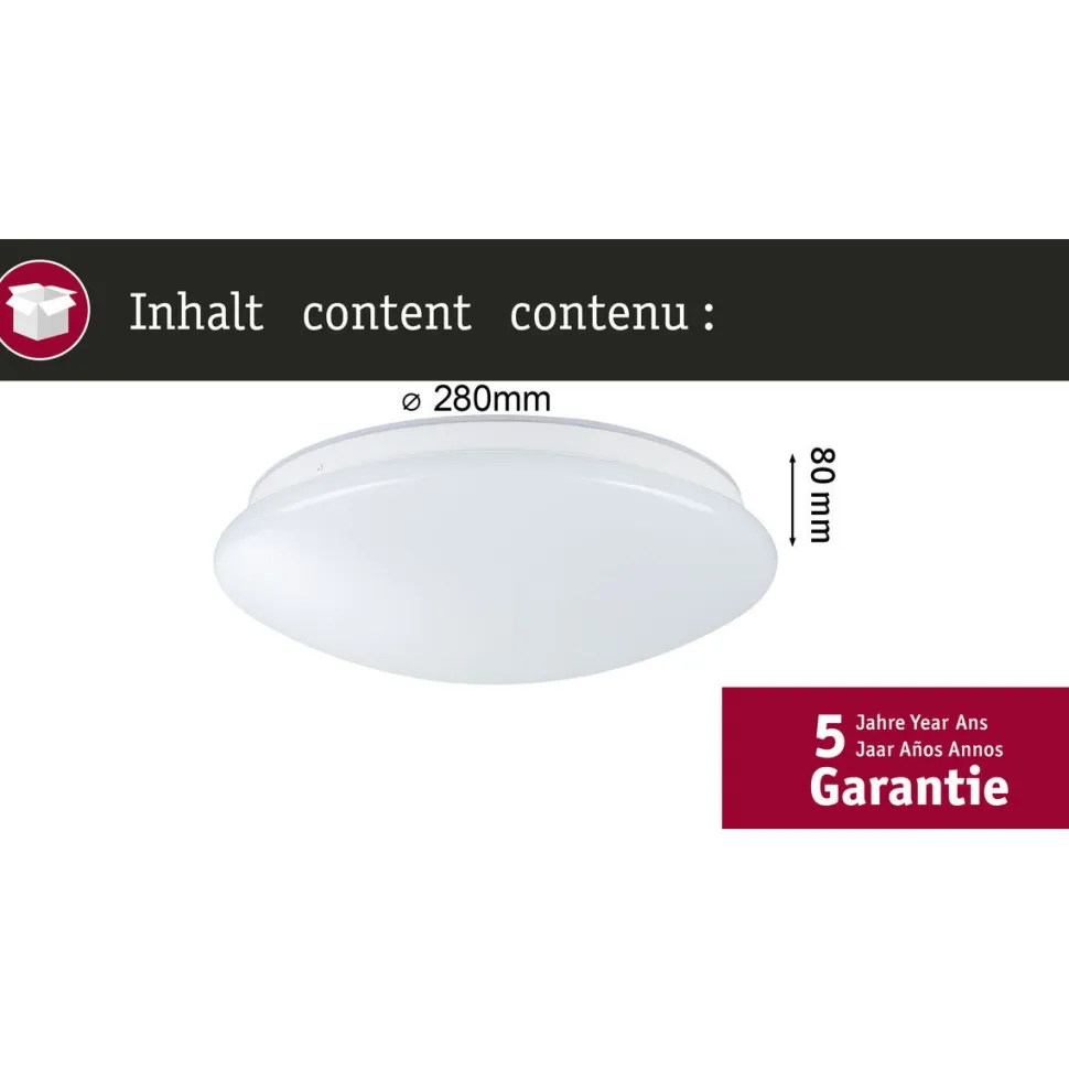 LED-kattovalaisin Paulmann Leonis II, Ø28cm, IP44, 3000-5700K, 1750lm, 230V, 16.5W, himmennettävä, valkoinen