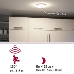LED-kattovalaisin Paulmann Leonis II, Ø28cm, IP44, 3000-5700K, 1750lm, 230V, 16.5W, hämäräohjattu liiketunnistin (HF), himmennettävä, valkoinen