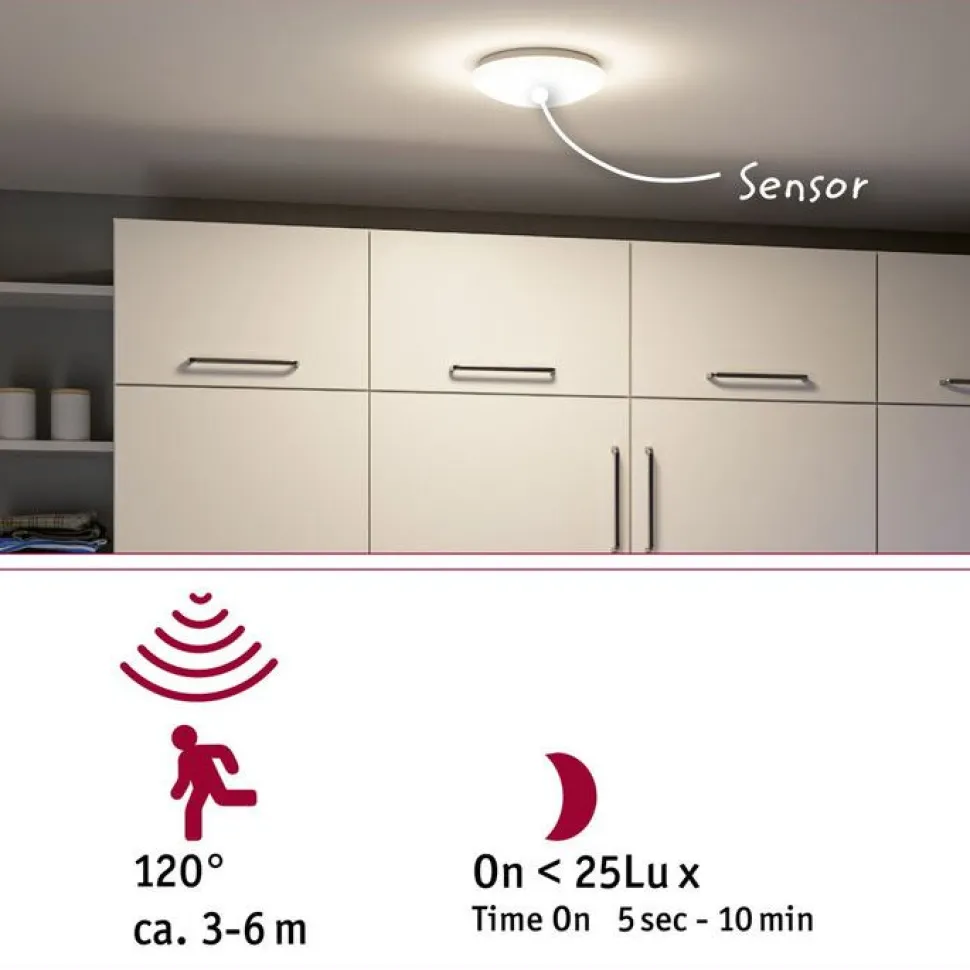 LED-kattovalaisin Paulmann Leonis II, Ø28cm, IP44, 3000-5700K, 1750lm, 230V, 16.5W, hämäräohjattu liiketunnistin (HF), himmennettävä, valkoinen