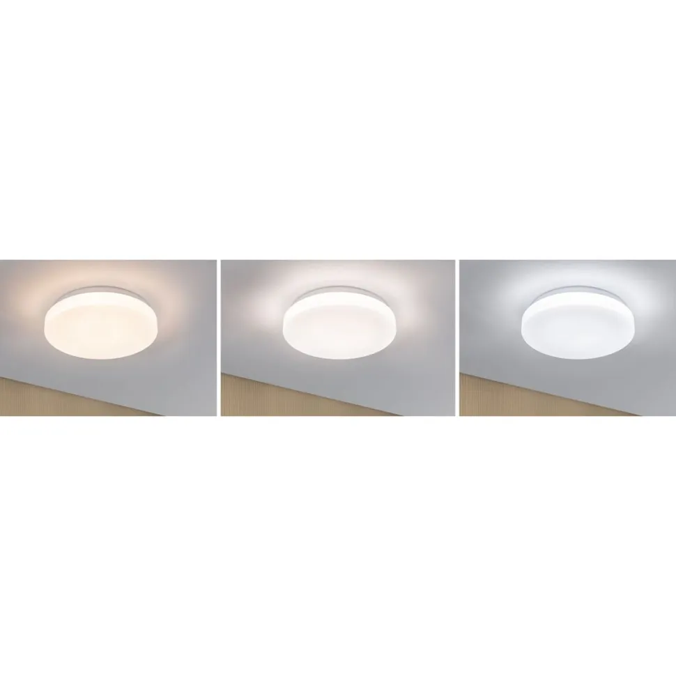 LED-kattovalaisin Paulmann Luiana, Ø28cm, IP44, 3000-5700K, 1750lm, 230V, 16.5W, himmennettävä, valkoinen