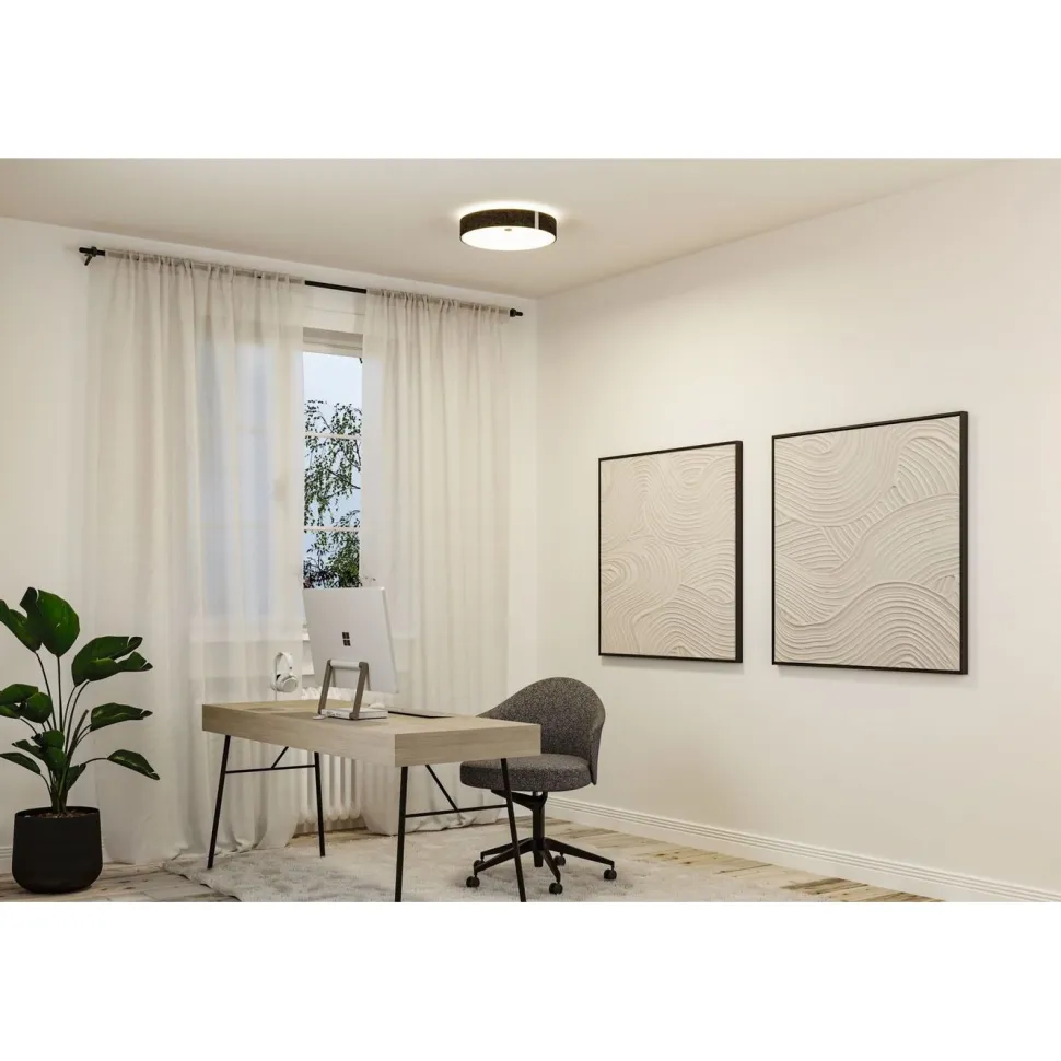 LED-kattovalaisin Paulmann Malika Ø40cm Smart Home Zigbee 3.0 2500lm 26W himmennettävä antrasiitti