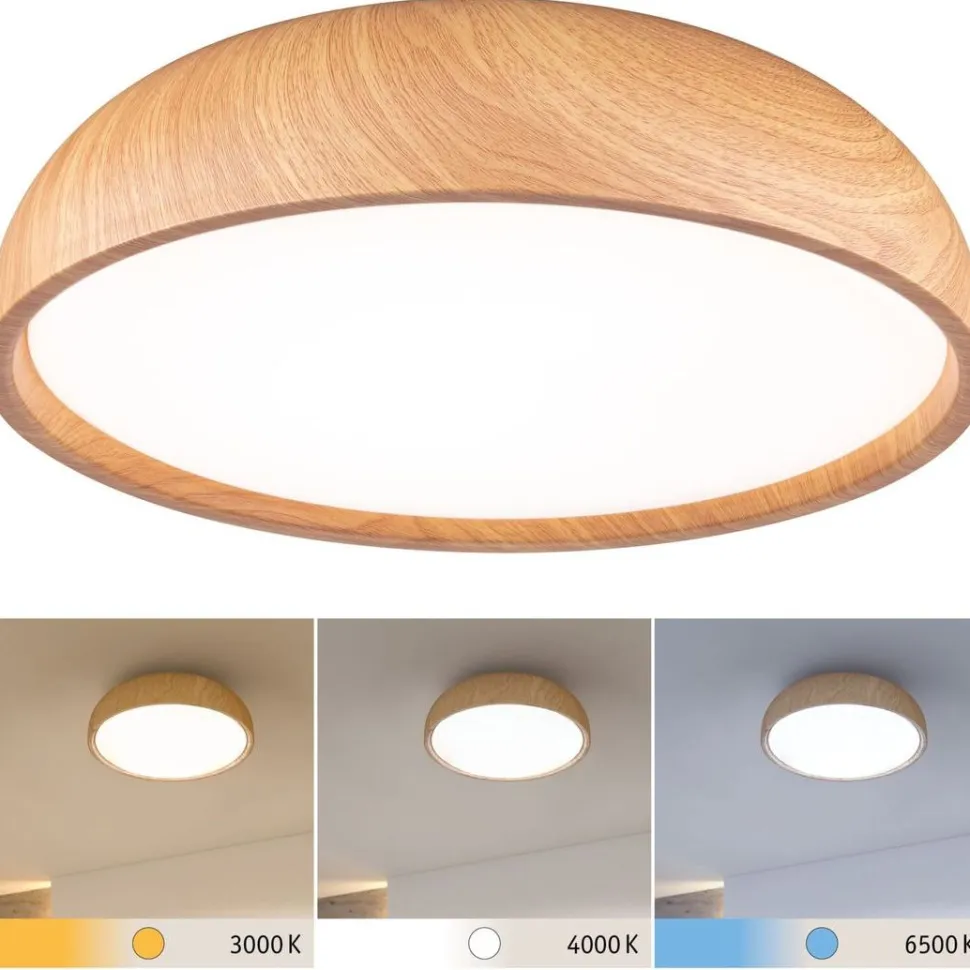 LED-kattovalaisin Paulmann Oka, IP44, 950lm, 24W, säädettävä värilämpötila, mattamusta