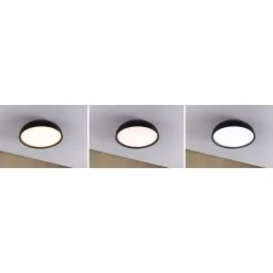 LED-kattovalaisin Paulmann Oka, IP44, 950lm, 24W, säädettävä värilämpötila, mattamusta
