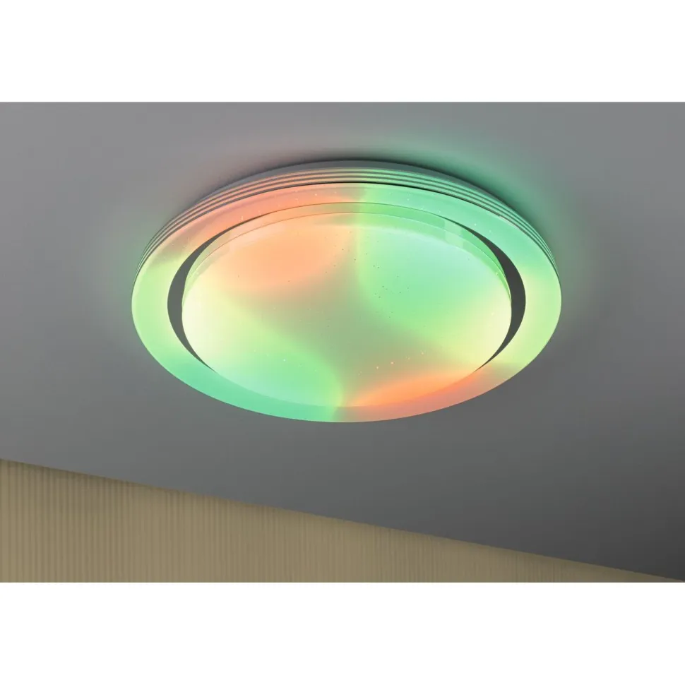 LED-kattovalaisin Paulmann Rainbow, RGBW+, 2800lm, 38.5W, himmennettävä, kromi/valkoinen