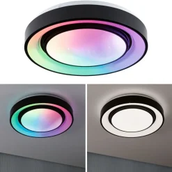 LED-kattovalaisin Paulmann Rainbow, RGBW+, 750lm, 22W, himmennettävä, musta/valkoinen