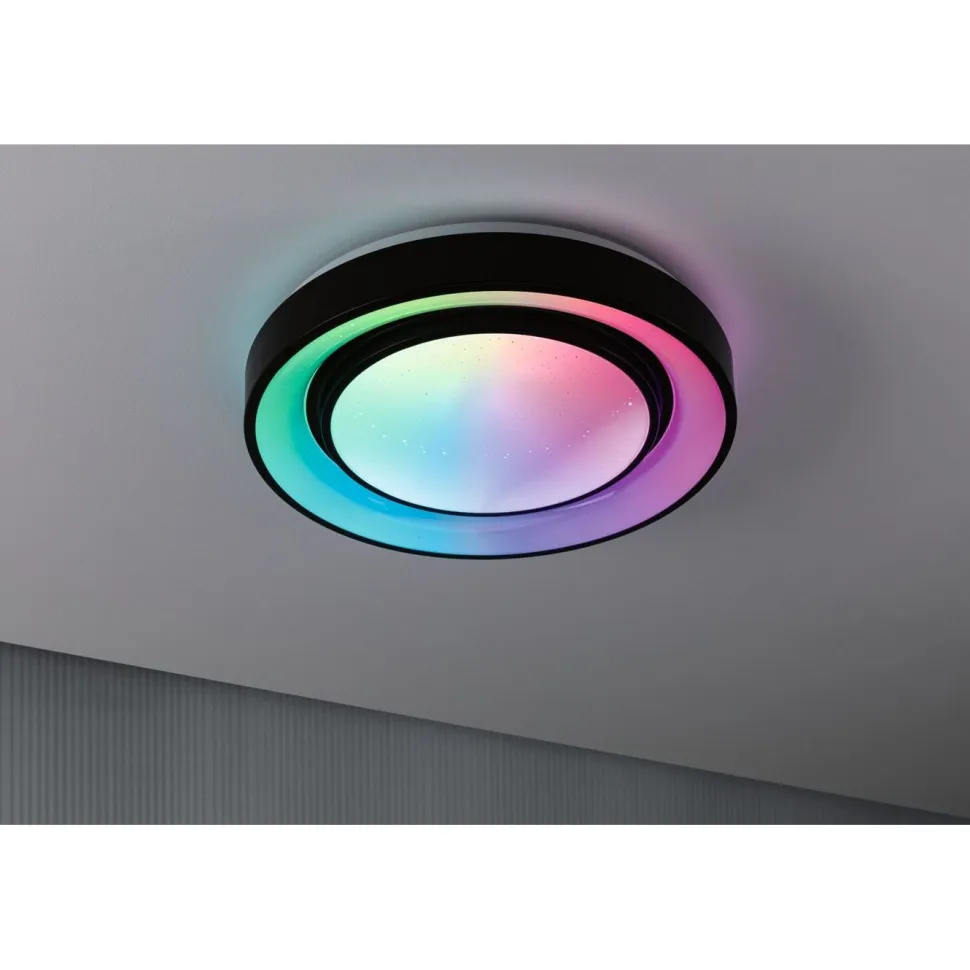 LED-kattovalaisin Paulmann Rainbow, RGBW+, 750lm, 22W, himmennettävä, musta/valkoinen