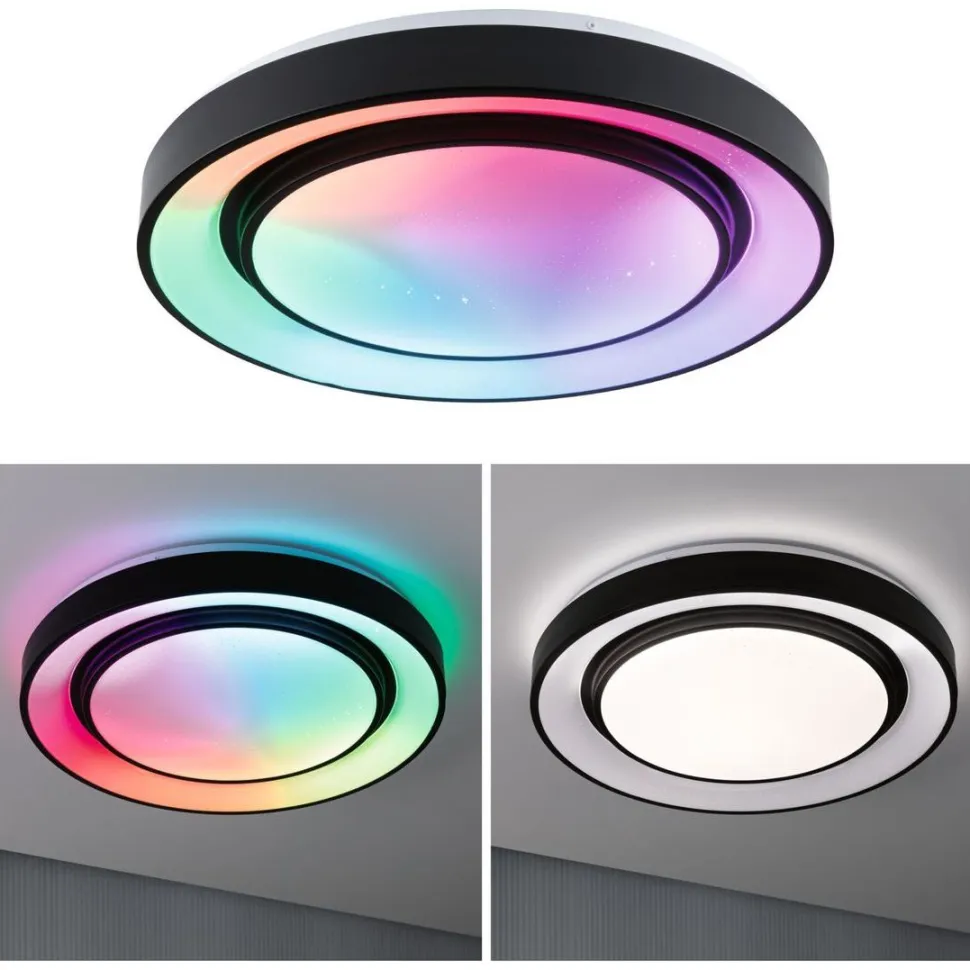 LED-kattovalaisin Paulmann Rainbow, RGBW+, 1500lm, 38.5W, himmennettävä, musta/valkoinen