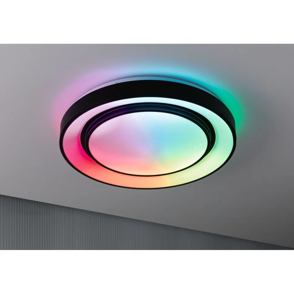 LED-kattovalaisin Paulmann Rainbow, RGBW+, 1500lm, 38.5W, himmennettävä, musta/valkoinen
