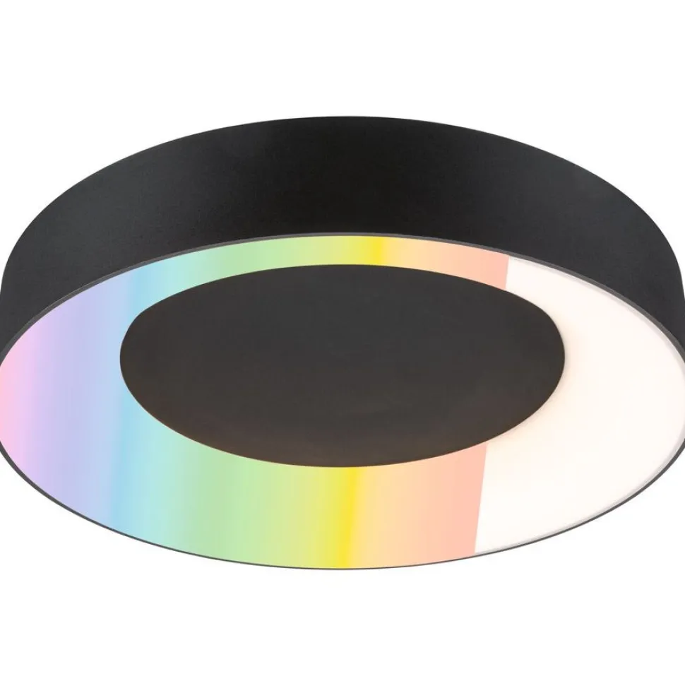 LED-kattovalaisin Paulmann Smart Home Zigbee 3.0 Casca, Ø40cm, IP44, RGBW+, 1750lm, 230V, 20W, himmennettävä, mattamusta
