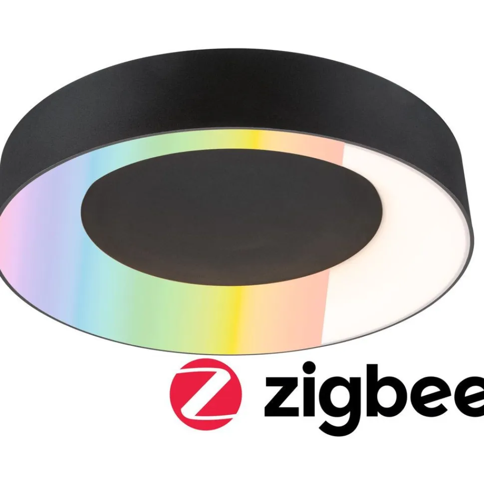 LED-kattovalaisin Paulmann Smart Home Zigbee 3.0 Casca, Ø40cm, IP44, RGBW+, 1750lm, 230V, 20W, himmennettävä, mattamusta