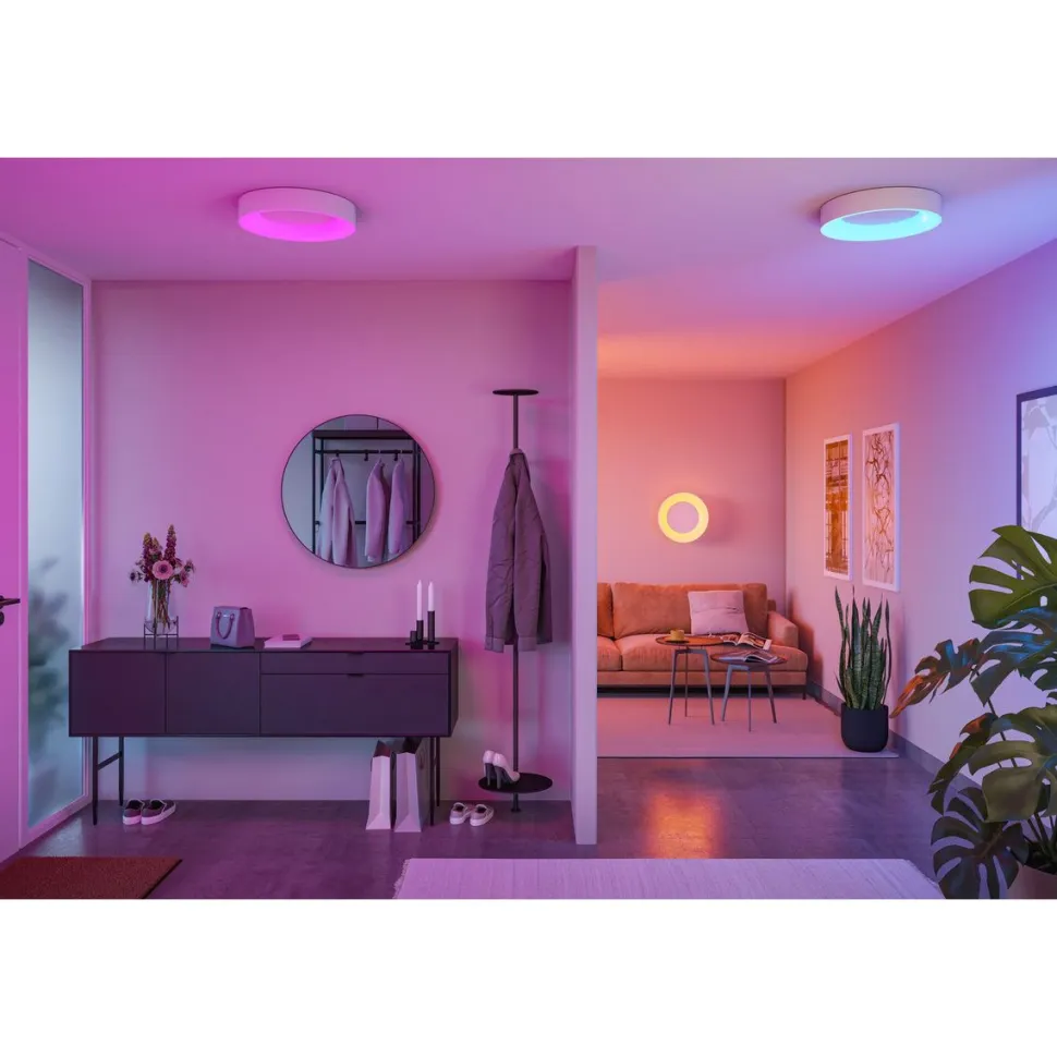 LED-kattovalaisin Paulmann Smart Home Zigbee 3.0 Casca, Ø40cm, IP44, RGBW+, 1750lm, 230V, 20W, himmennettävä, mattamusta