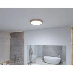 LED-kattovalaisin Paulmann Tega, IP44, 1200lm, 22.5W, säädettävä värilämpötila, vaalea puu
