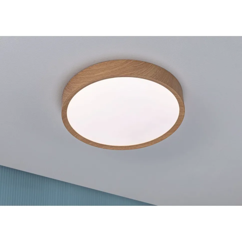 LED-kattovalaisin Paulmann Tega, IP44, 1200lm, 22.5W, säädettävä värilämpötila, vaalea puu