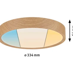 LED-kattovalaisin Paulmann Tega, IP44, 1200lm, 22.5W, säädettävä värilämpötila, vaalea puu