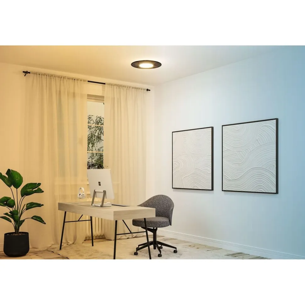 LED-kattovalaisin Paulmann Tulga Ø45cm Smart Home Zigbee 3.0 2000lm/850lm 19/9W himmennettävä antrasiitti