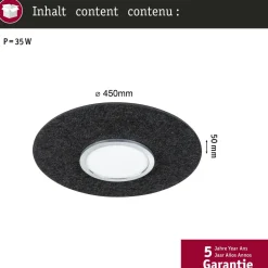 LED-kattovalaisin Paulmann Tulga Ø45cm Smart Home Zigbee 3.0 2000lm/850lm 19/9W himmennettävä antrasiitti