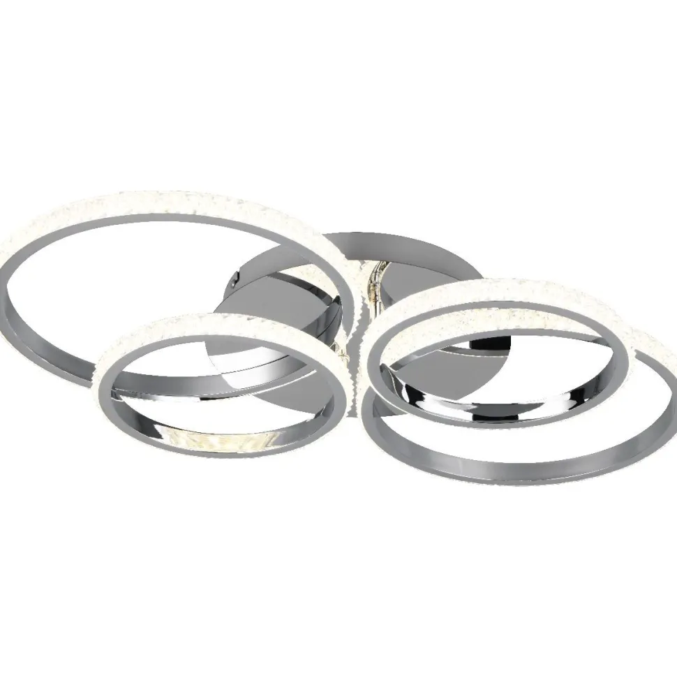 LED-kattovalaisin Trio Cires, kromi/kristalliefekti, 4000K