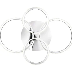 LED-kattovalaisin Trio Cires, kromi/kristalliefekti, 4000K