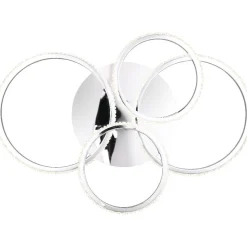 LED-kattovalaisin Trio Cires, kromi/kristalliefekti, 4000K
