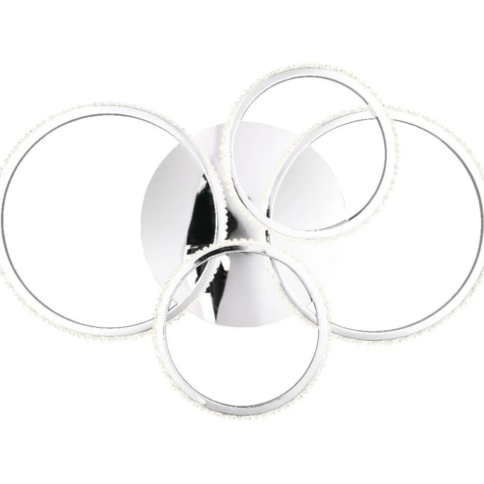 LED-kattovalaisin Trio Cires, kromi/kristalliefekti, 4000K
