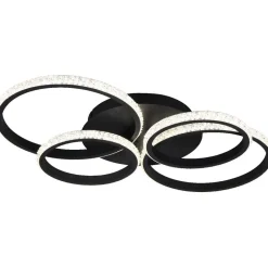 LED-kattovalaisin Trio Cires, mattamusta/kristalliefekti, 4000K