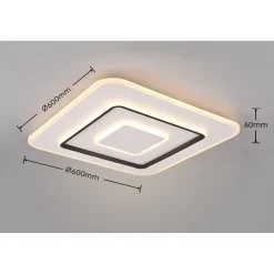 LED-kattovalaisin Trio Jora, 60x60cm, mattavalkoinen