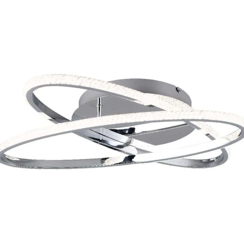 LED-kattovalaisin Trio Lane, kromi/kristalliefekti, 4000K