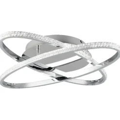 LED-kattovalaisin Trio Lane, kromi/kristalliefekti, 4000K