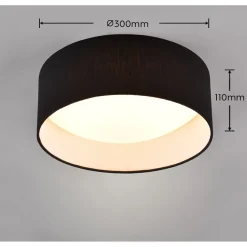 LED-kattovalaisin Trio Locarno, 28cm, harmaanruskea