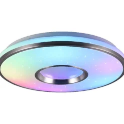 LED-kattovalaisin Trio Realta, 39cm, harjattu alumiini, RGBW