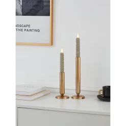 Led-kierrekynttilä Eglo Living Andrafiabe, 15cm, harmaa, 2kpl