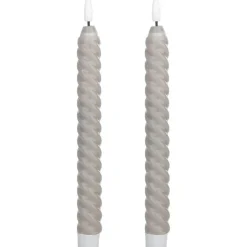 Led-kierrekynttilä Eglo Living Andrafiabe, 15cm, harmaa, 2kpl