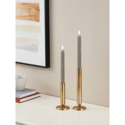 Led-kierrekynttilä Eglo Living Andrafiabe, 15cm, harmaa, 2kpl