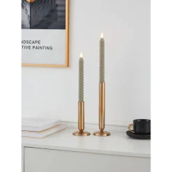Led-kierrekynttilä Eglo Living Andrafiabe, 15cm, harmaa, 2kpl
