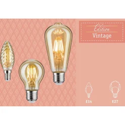 LED-kierrekynttilälamppu Paulmann Vintage Edition Candle, E14, 260lm, 2.6W, 2500K, kulta