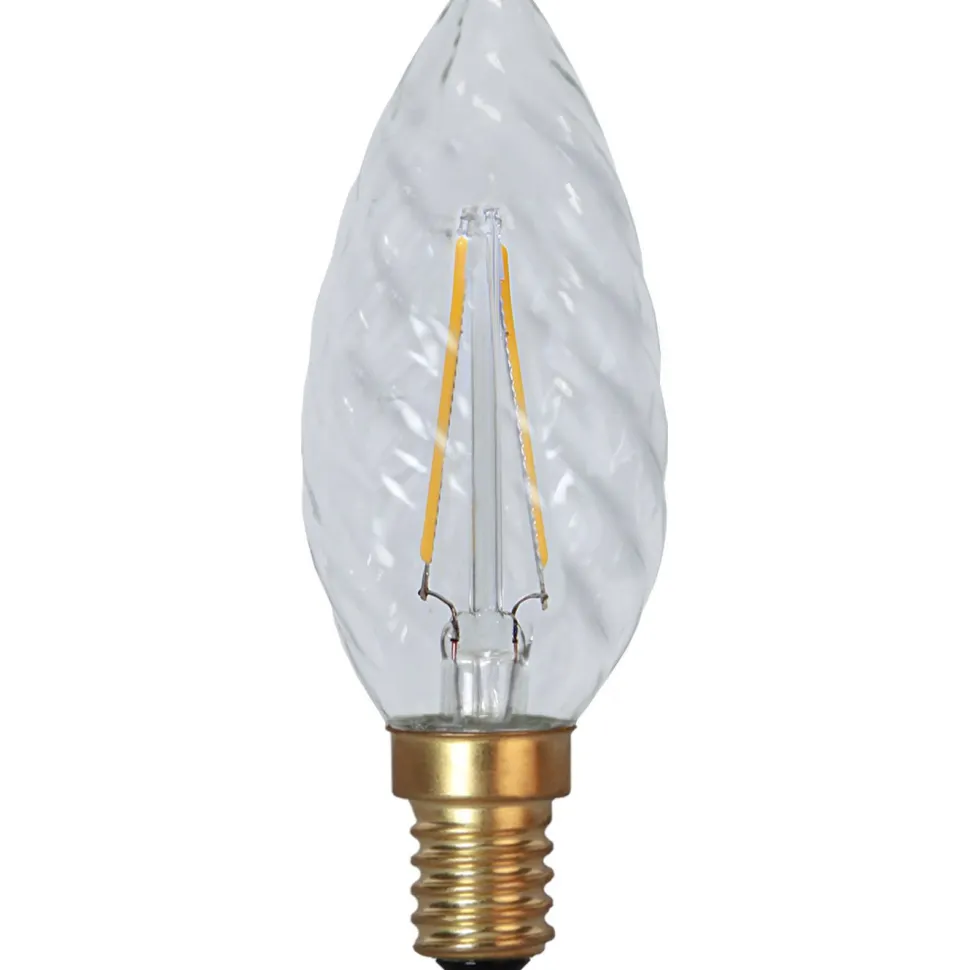 LED-kierrekynttilälamppu Star Trading Soft Glow 353-02-2 Ø35x98mm E14 kirkas 1.5W 2100K 120lm