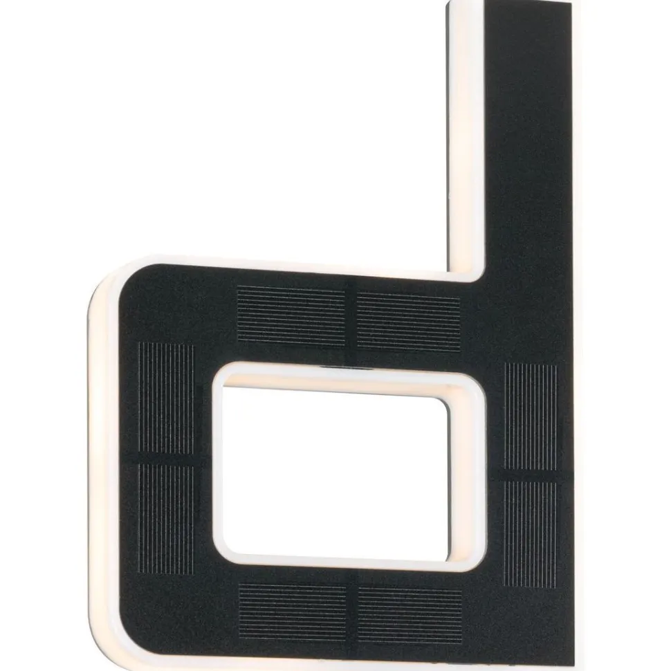 LED-kirjainvalaisin aurinkokennolla Paulmann Letter B, IP44, 3000K, musta