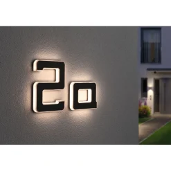 LED-kirjainvalaisin aurinkokennolla Paulmann Letter B, IP44, 3000K, musta