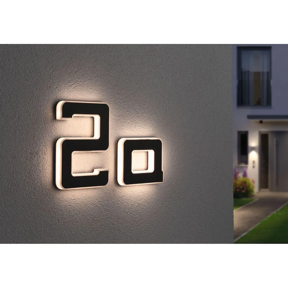 LED-kirjainvalaisin aurinkokennolla Paulmann Letter B, IP44, 3000K, musta