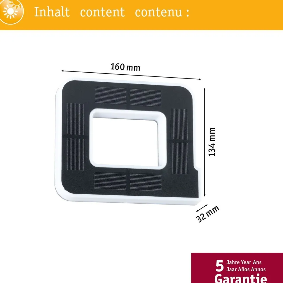LED-kirjainvalaisin aurinkokennolla Paulmann Letter B, IP44, 3000K, musta