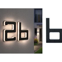 LED-kirjainvalaisin aurinkokennolla Paulmann Letter B, IP44, 3000K, musta
