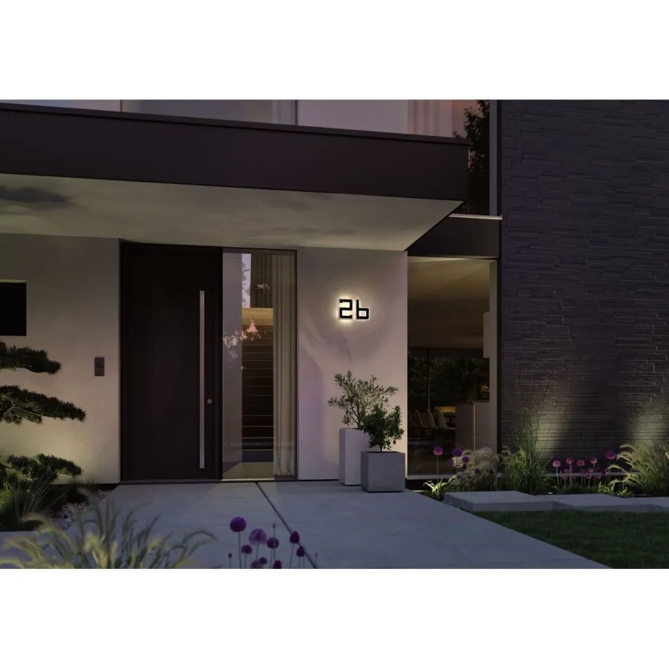 LED-kirjainvalaisin aurinkokennolla Paulmann Letter B, IP44, 3000K, musta